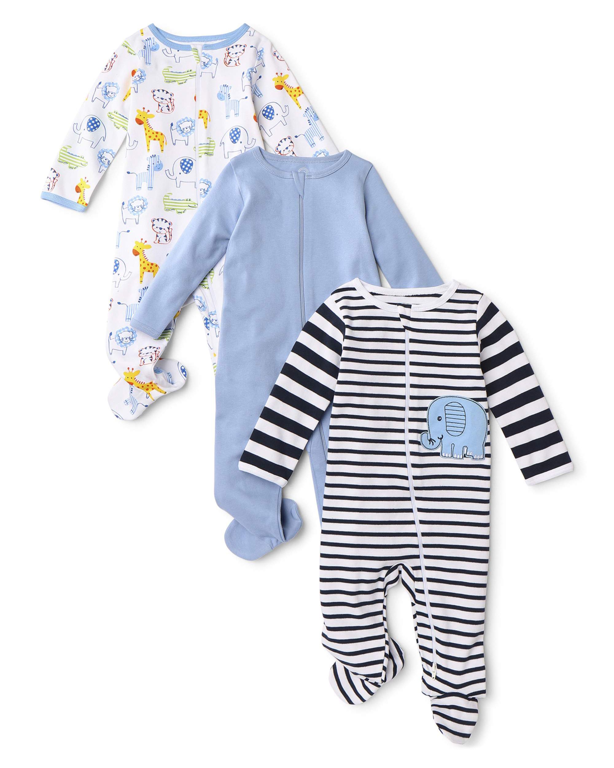 Wonder Nation Inverted Zipper Sleepers, 3 ct.