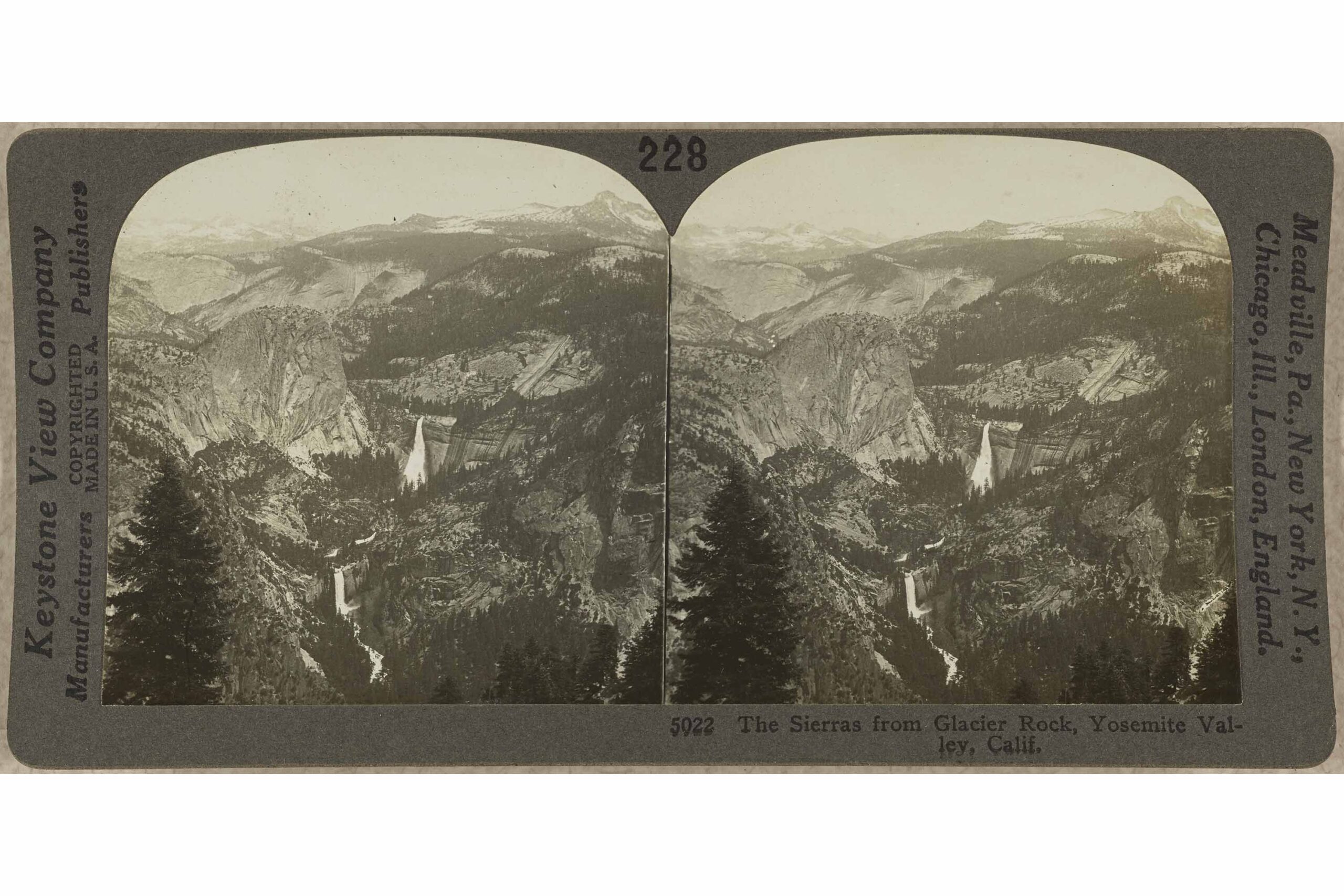 The Sierras from Glacier Rock, Yosemite Valley, Calif [recto]