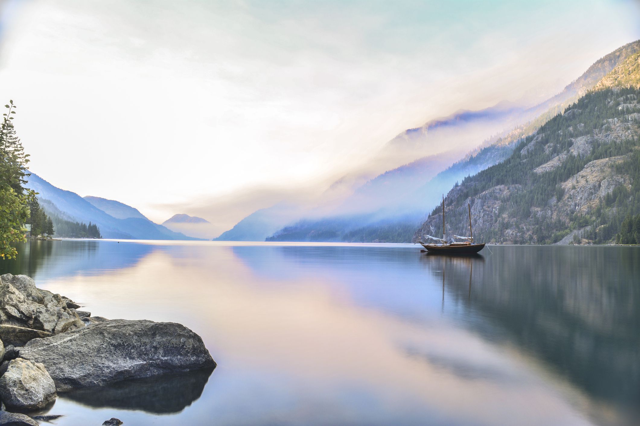 Lake Chelan sunrise from Stehekin, Washington.