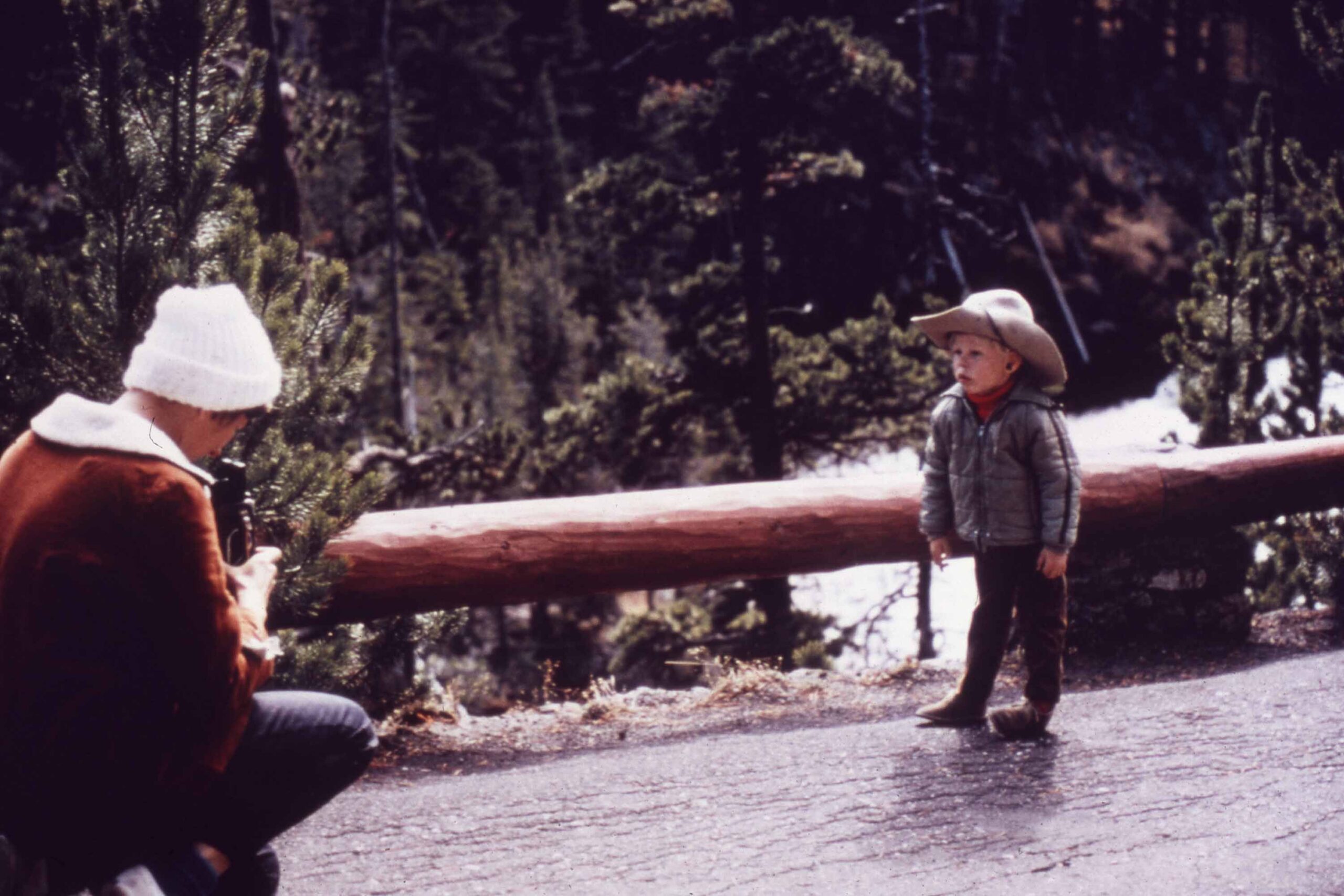 Photographing child, Yellowstone National Park, Wyoming
