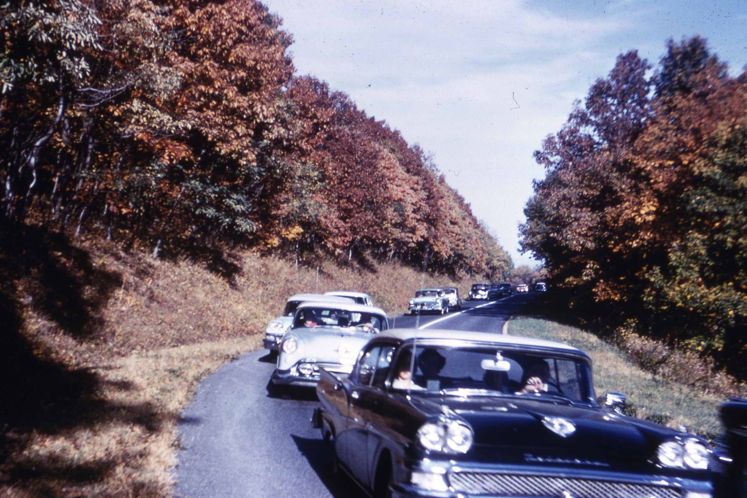 Cars on Skyline Drive, Shenandoah National Park, Virginia