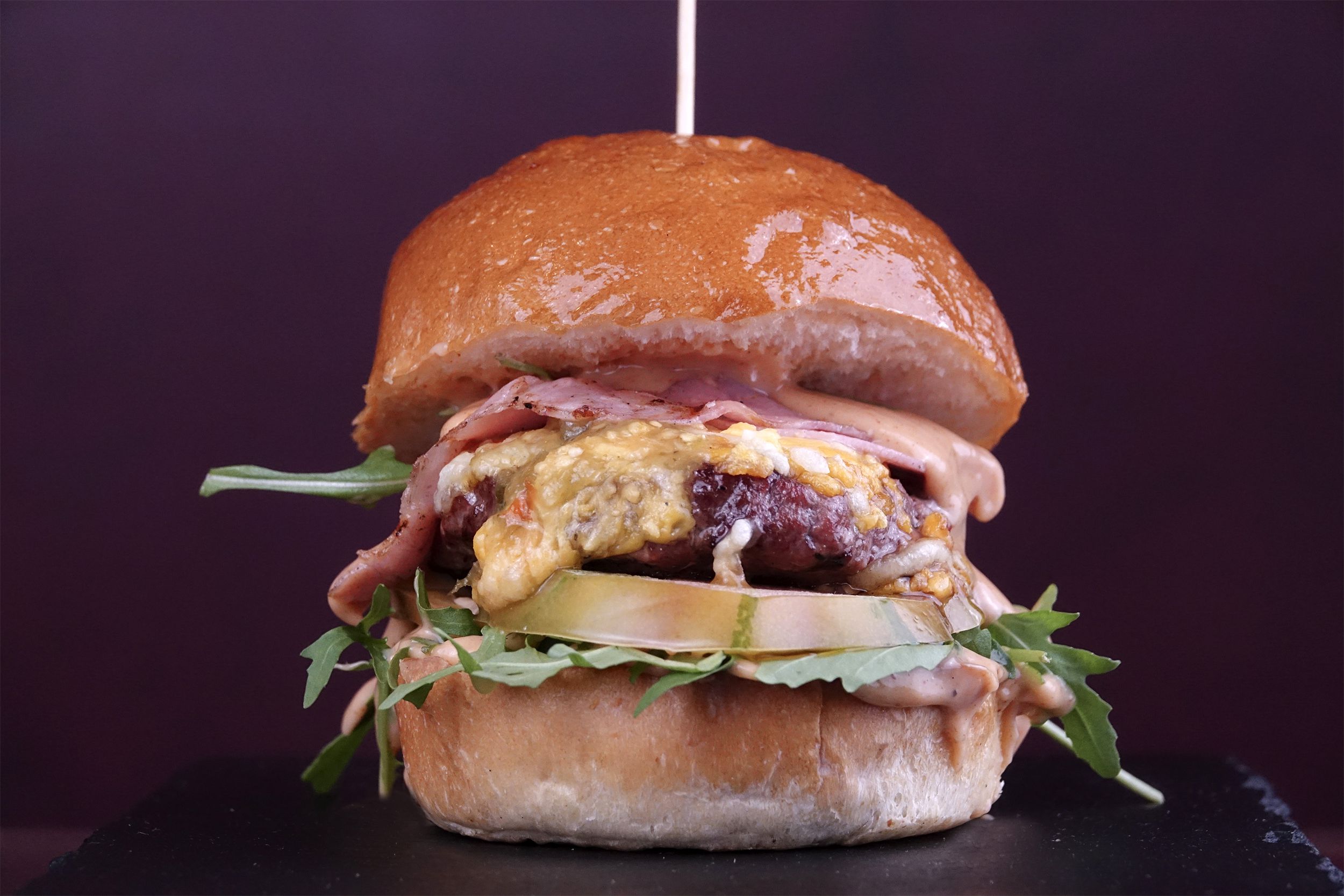 Chorizo and Beef Burger With Grilled Sweet Potato