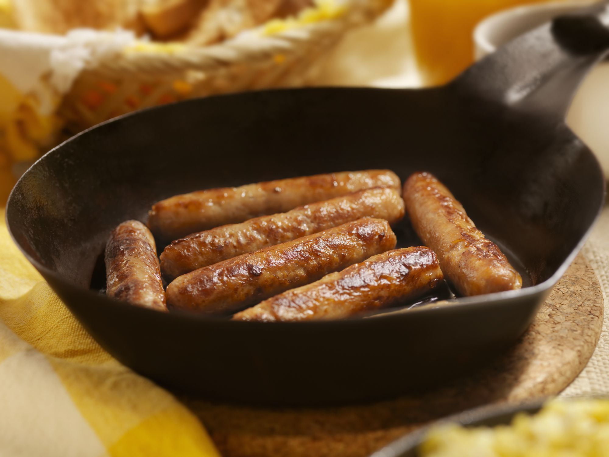 Sausages with Scrambled Eggs and Toast - Photographed on Hasselblad H3D2-39mb Camera