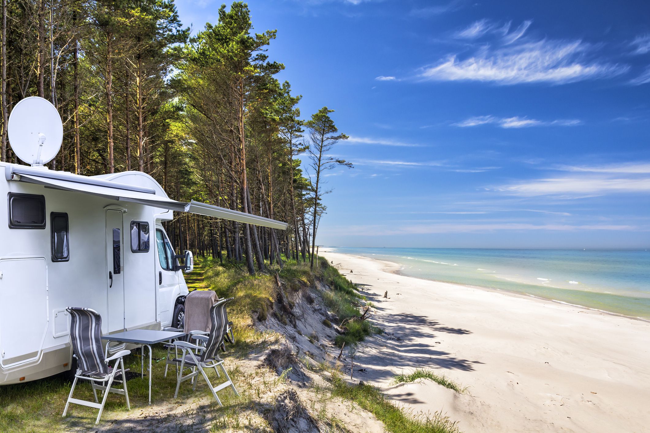 Vacations in Poland - camper in Baltic seashore around Leba resort in Pomorskie province