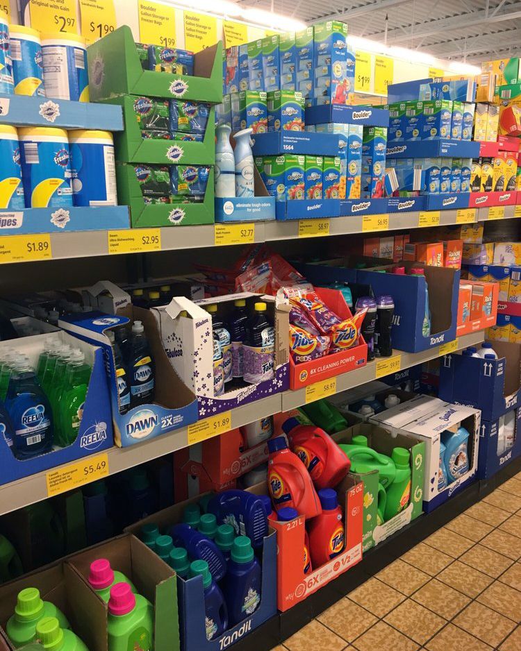 dishwashing section at Aldi