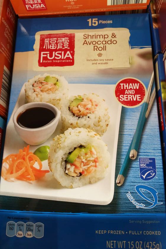 frozen sushi at Aldi