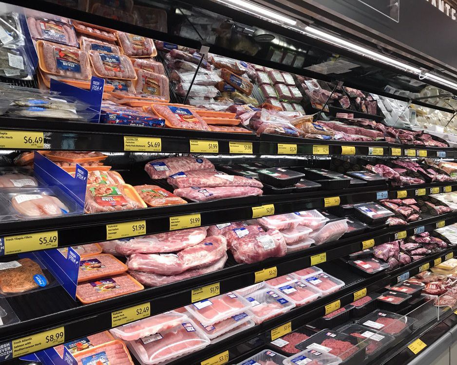meat section at Aldi
