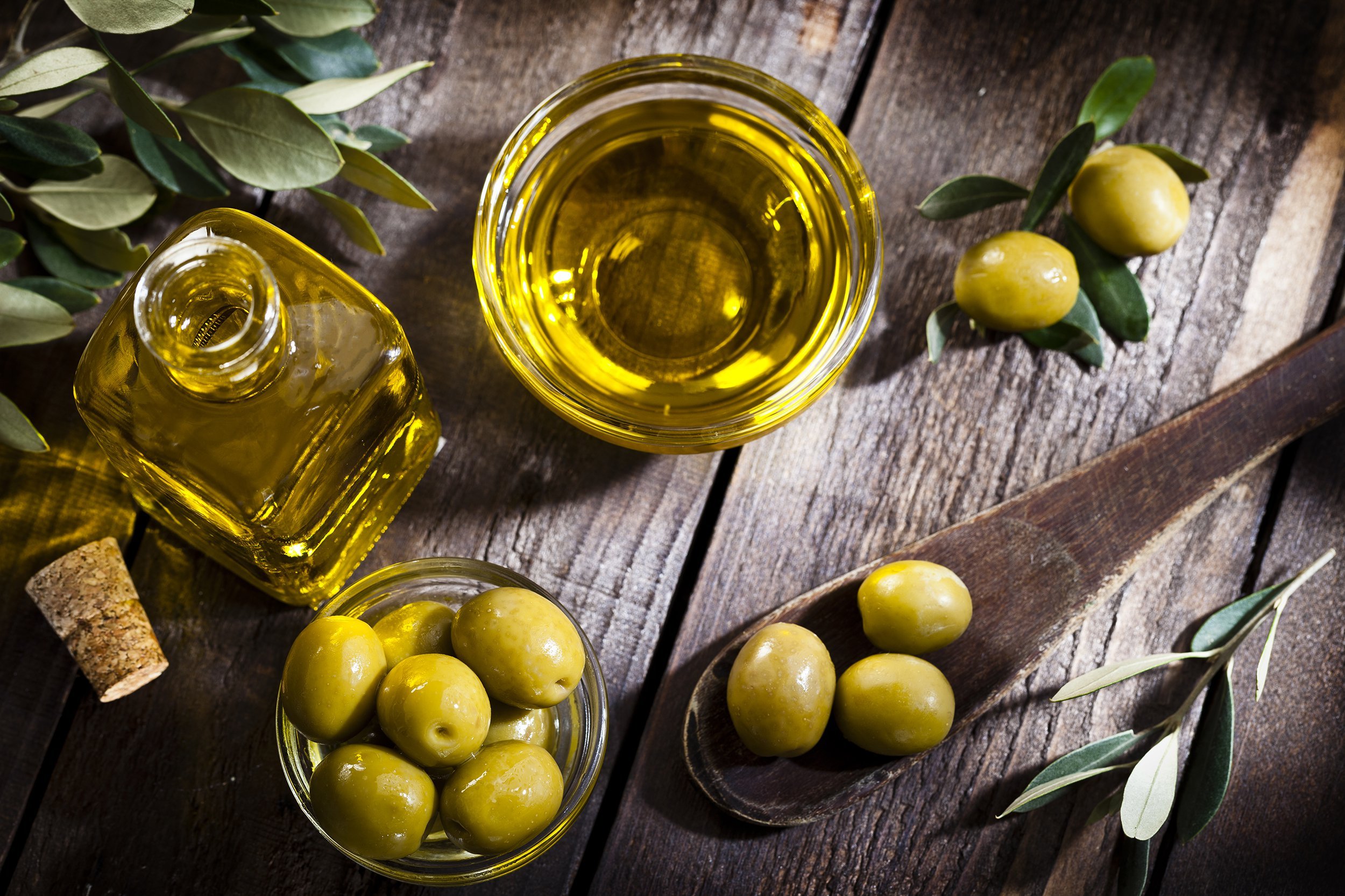 olive oil and olives