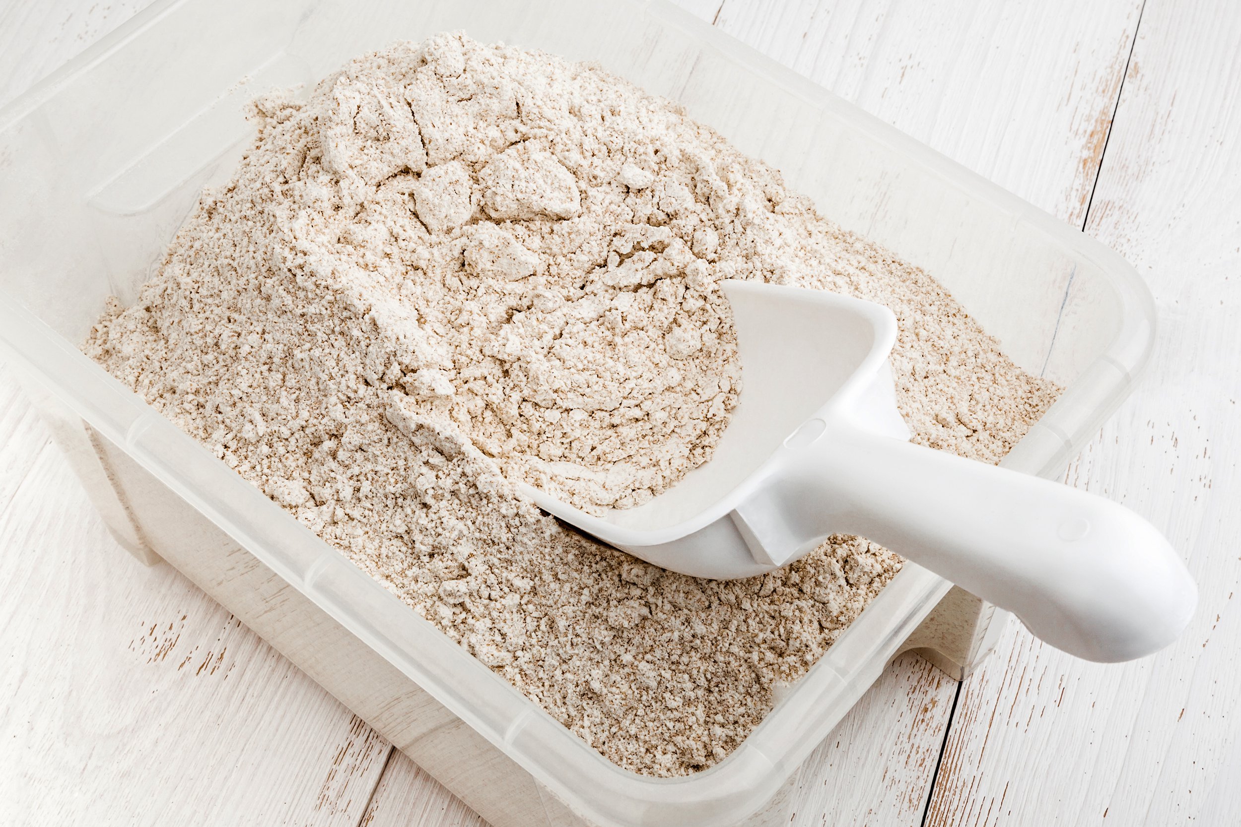 container of flour