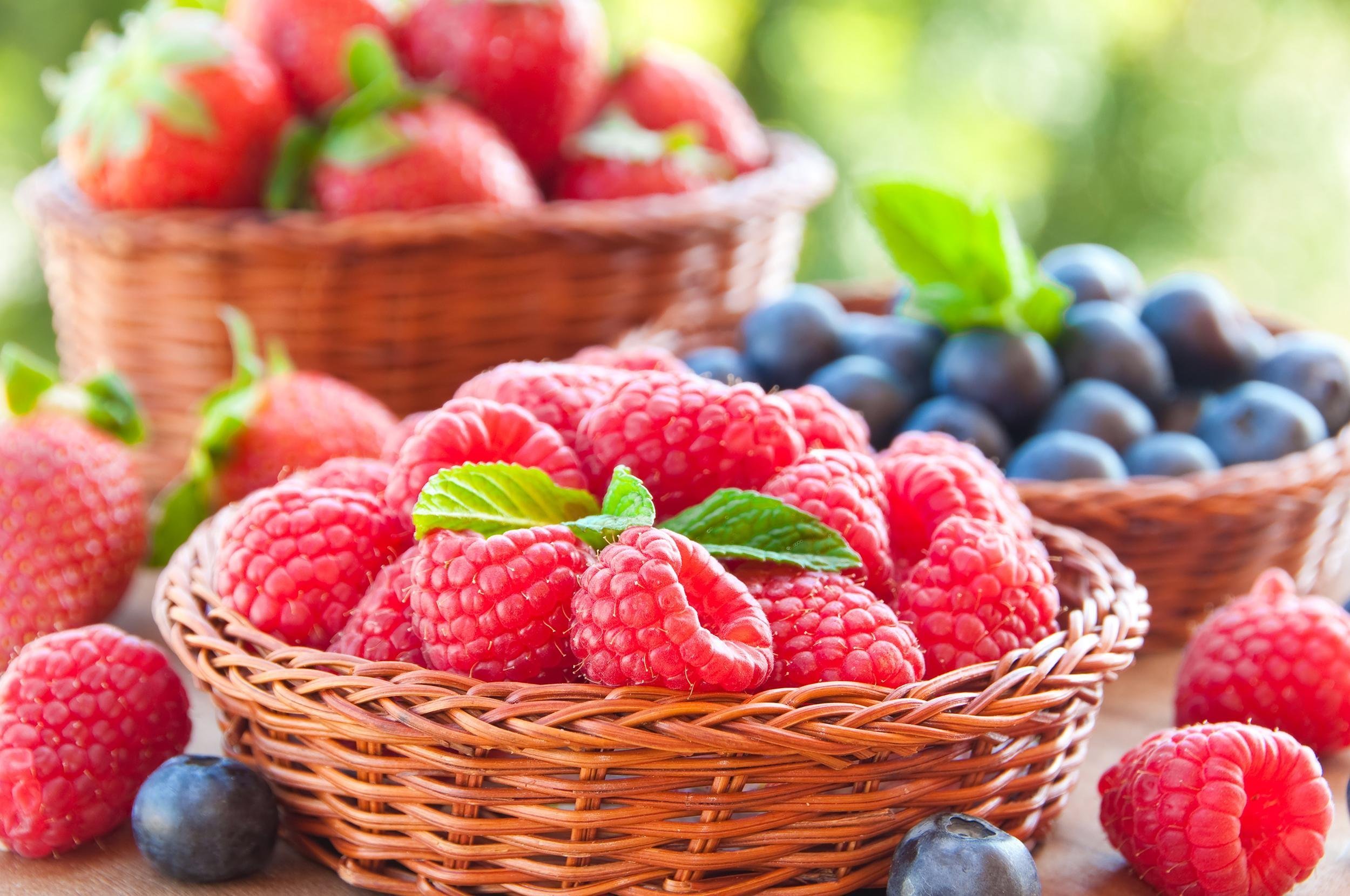 fresh berries in basket