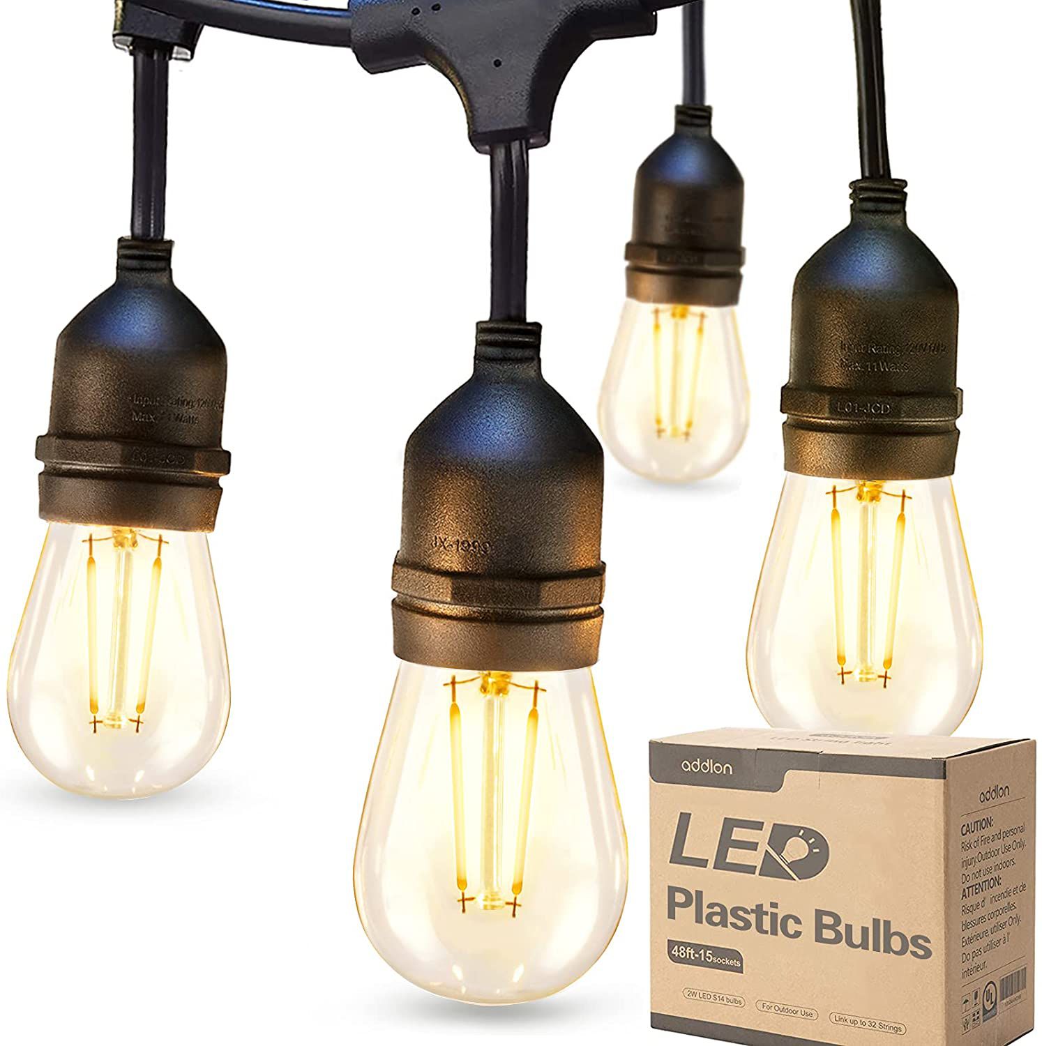 Addlon 48’ LED Outdoor String Lights