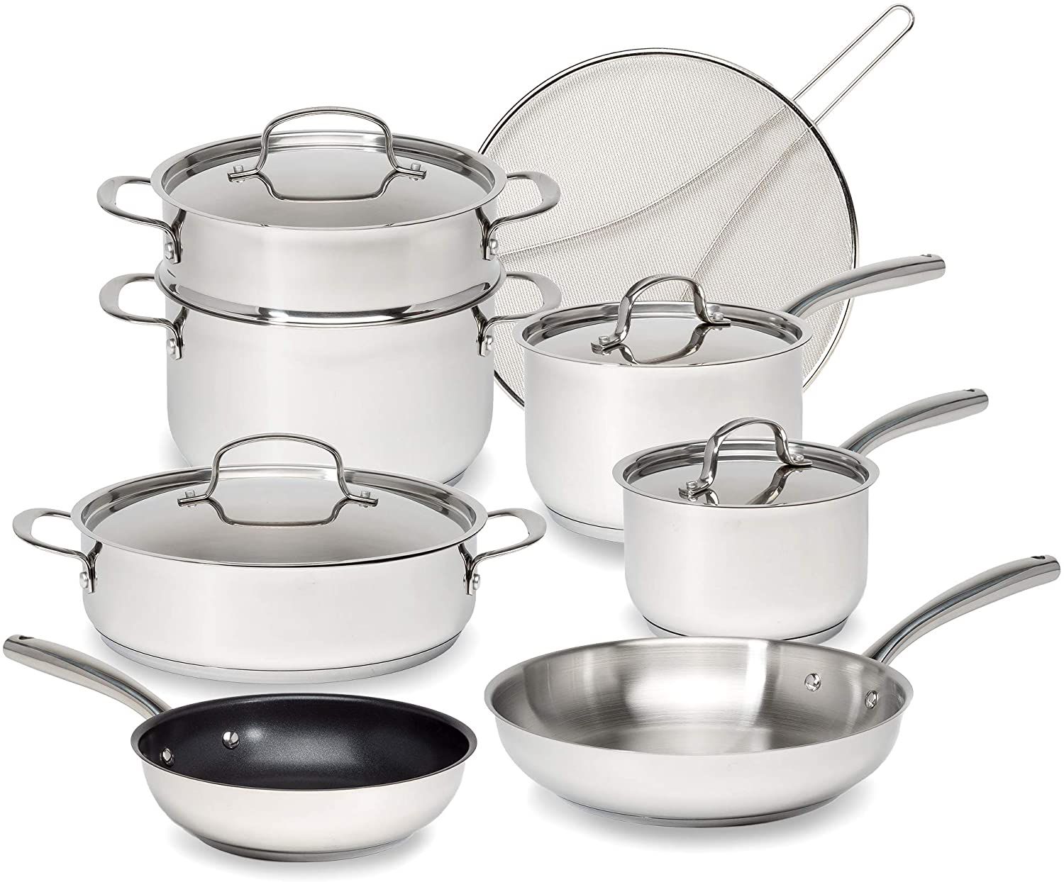 Goodful Classic Stainless Steel 12-Piece Cookware Set