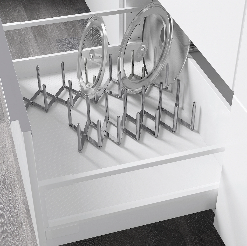 Pot lid organizer, stainless steel