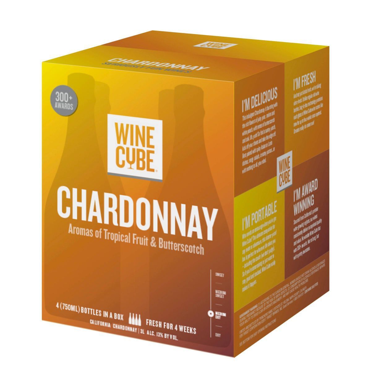 Wine Cube Chardonnay White Wine, 3L Box
