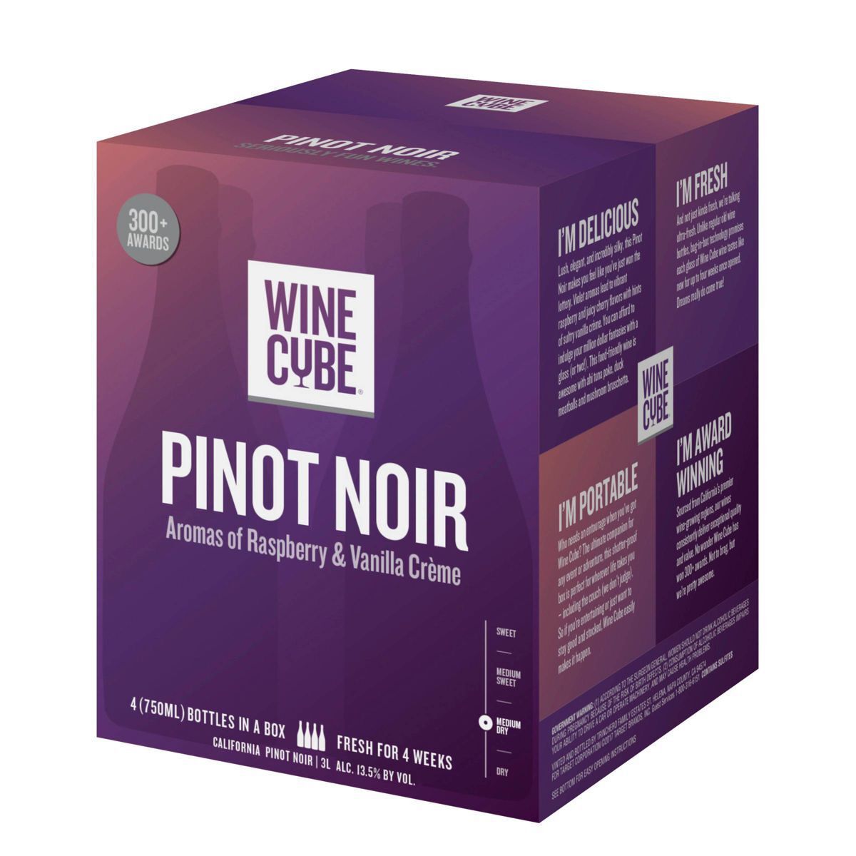 Wine Cube Pinot Noir Red Wine, 3L Box