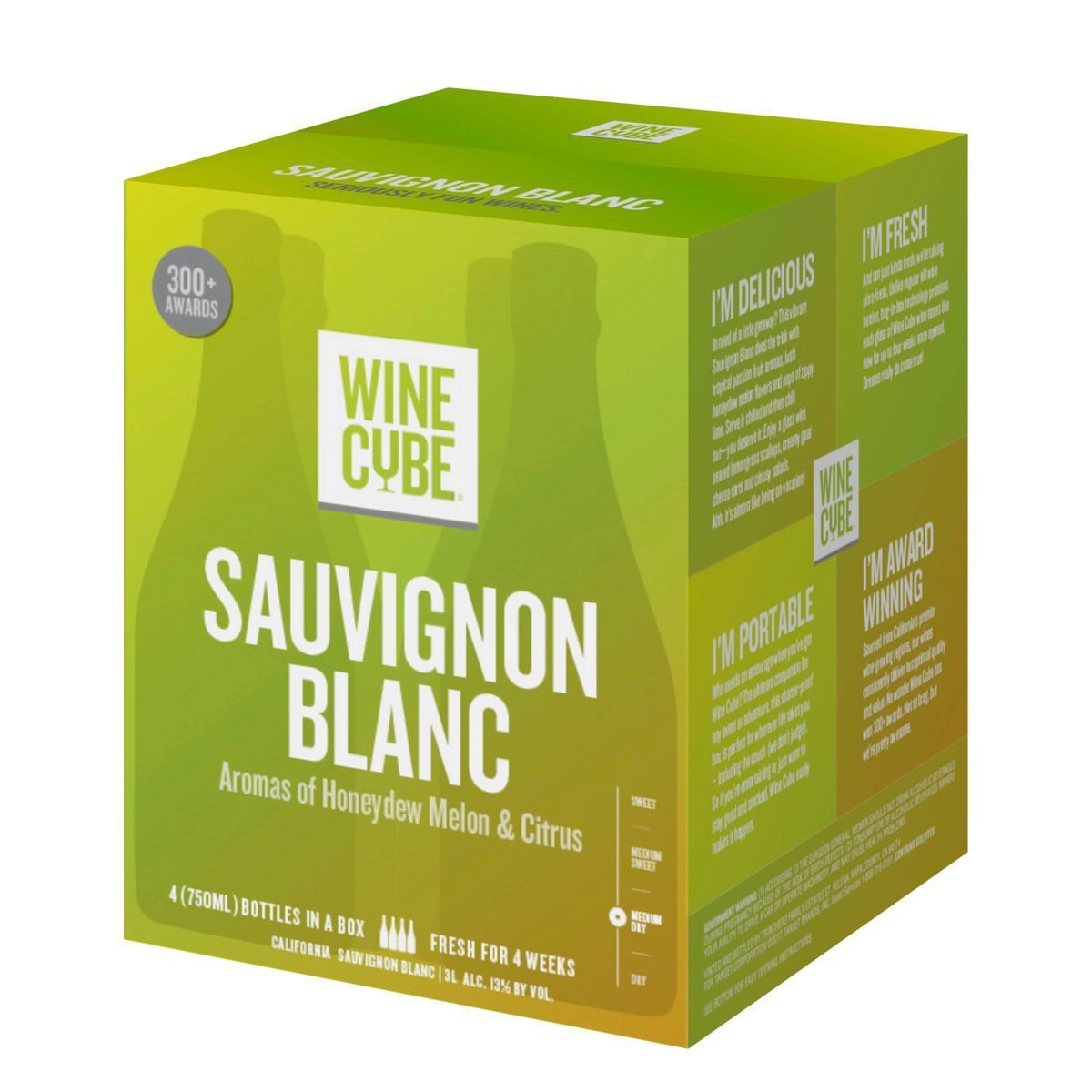 Wine Cube Sauvignon Blanc White Wine, 3L Box