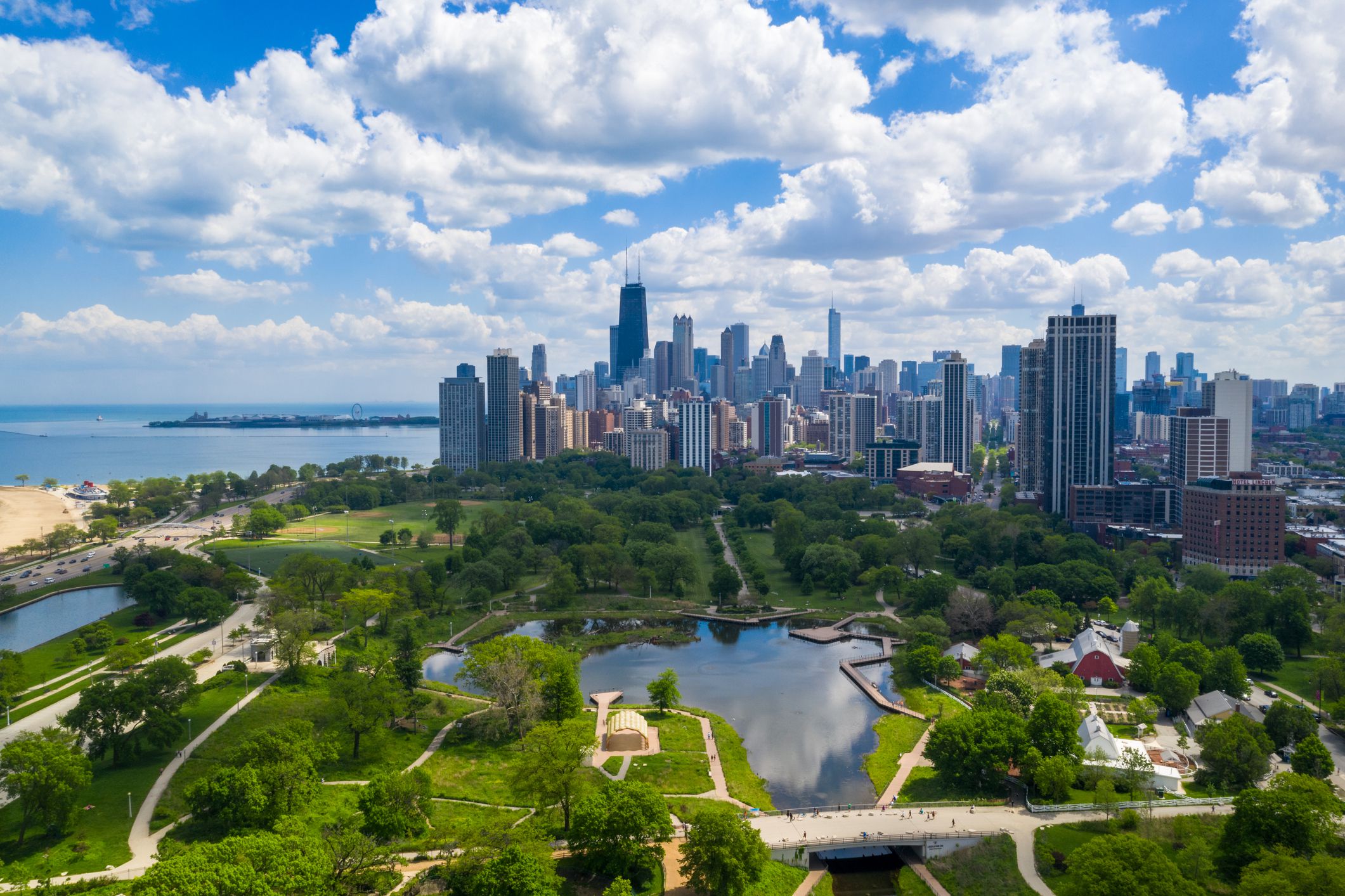 Aerial View of Lincoln Park - Chicago, USA