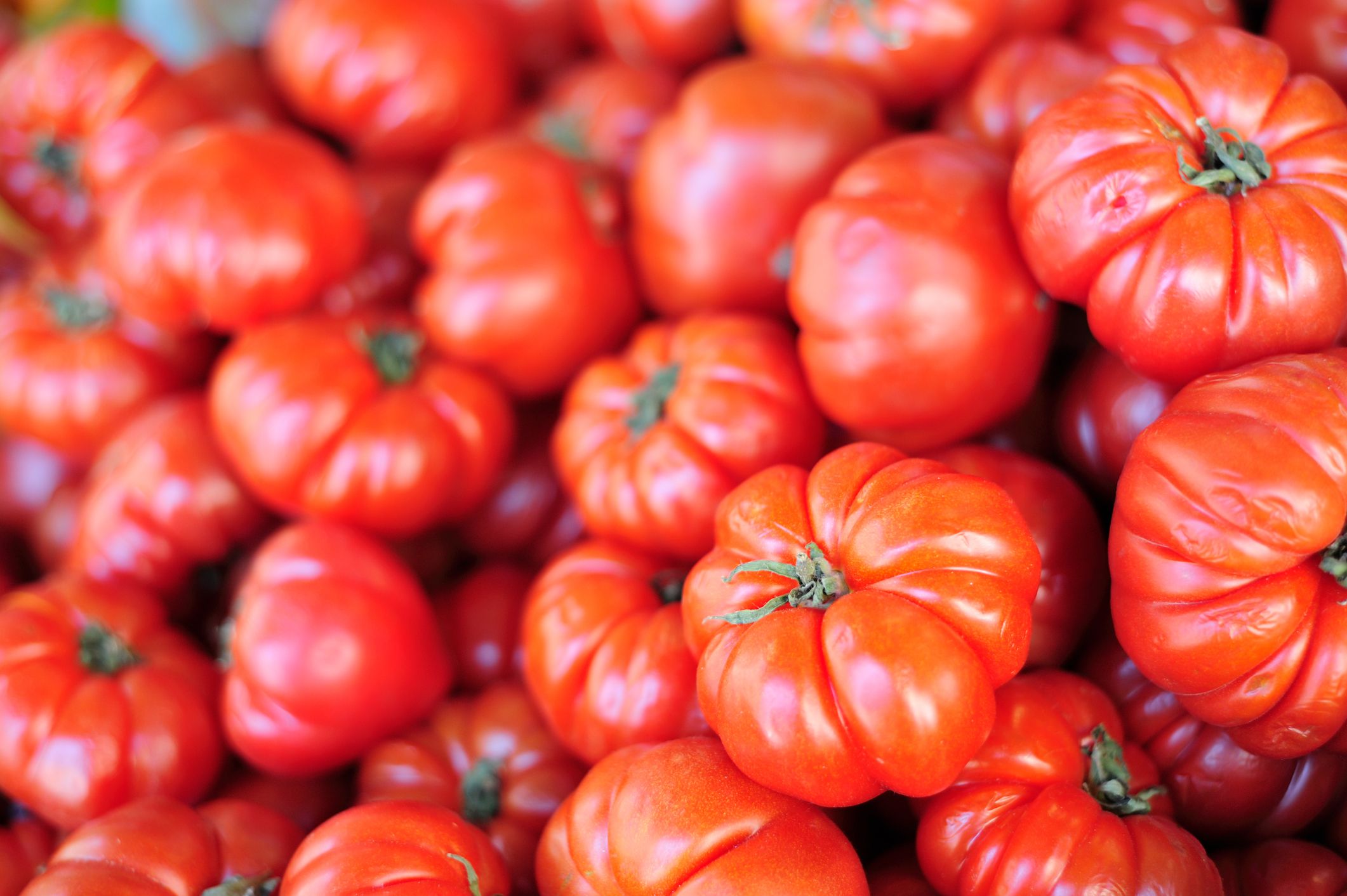 Beefsteak tomato at greengrocer shop