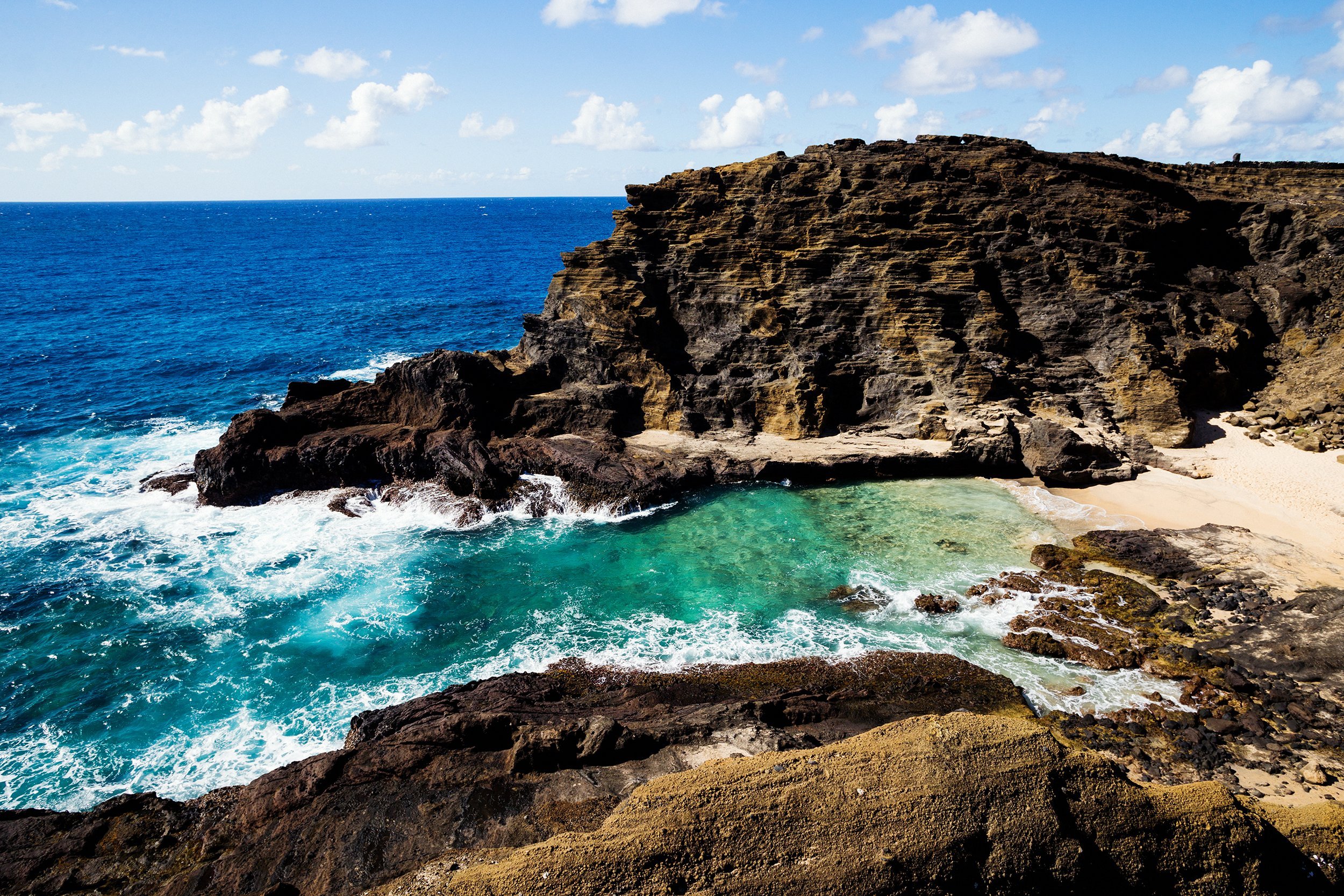 Halona Cove in Oahu, Hawaii