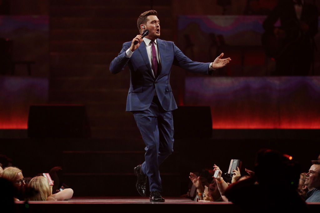 Michael Buble performs at Qudos Bank Arena on February 07, 2020 in Sydney, Australia.