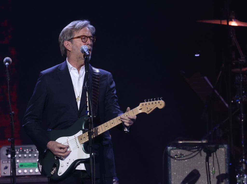 Eric Clapton attends the Music For The Marsden 2020 at The O2 Arena on March 03, 2020 in London, England.