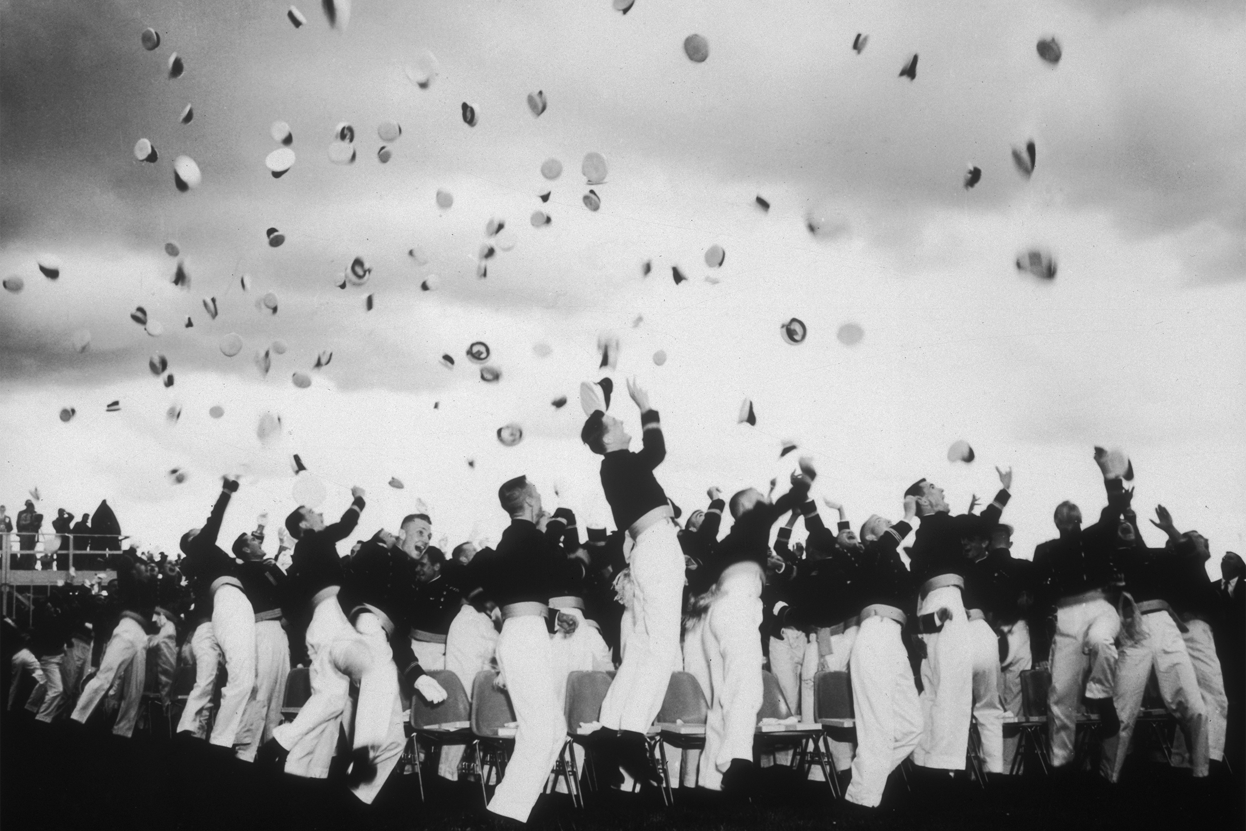 Graduating cadets of the US Air Force Academy in Colorado
