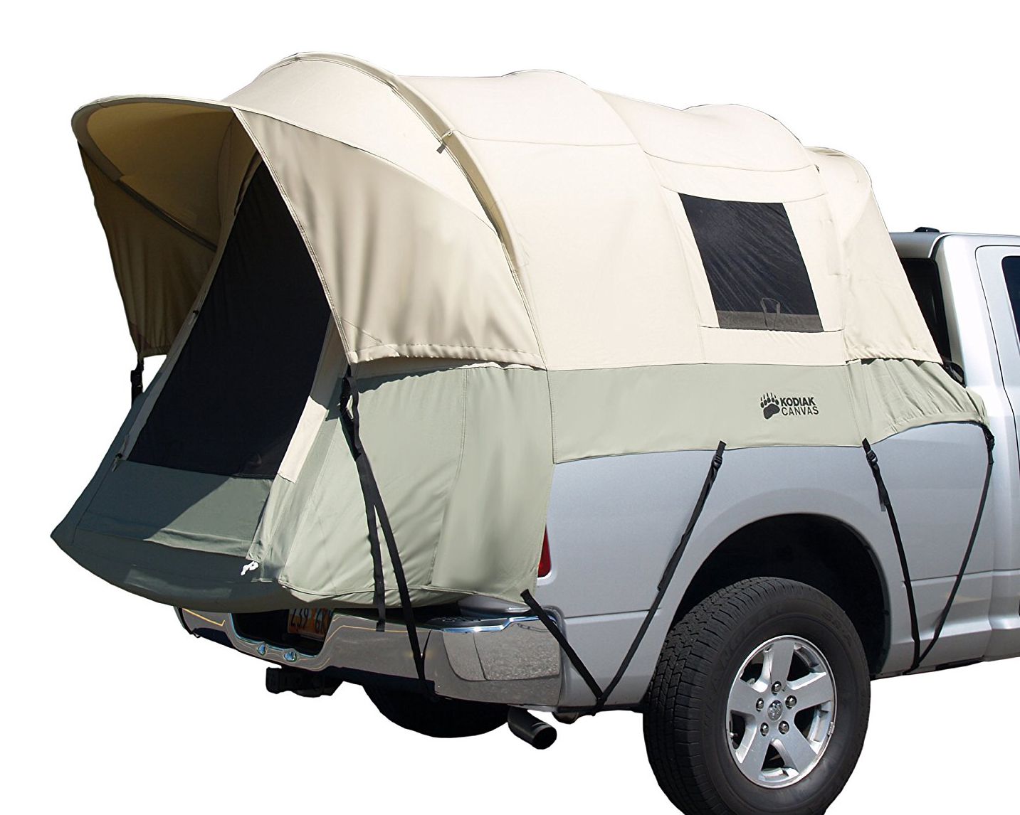 Kodiak Canvas Truck Tent on a silver truck.
