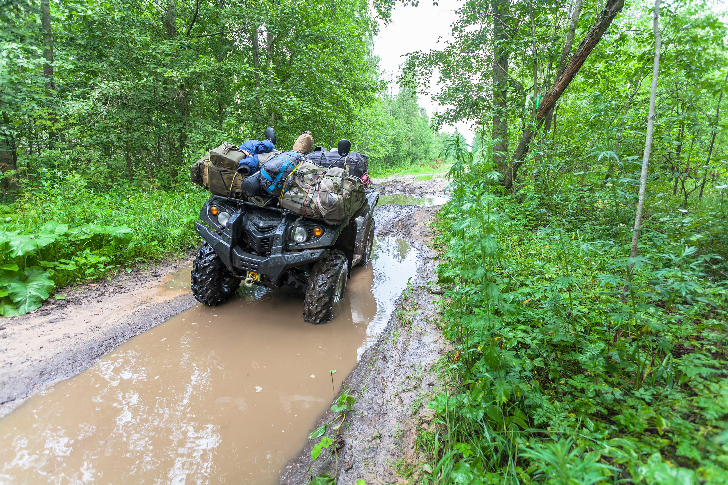 off-roading in the mud