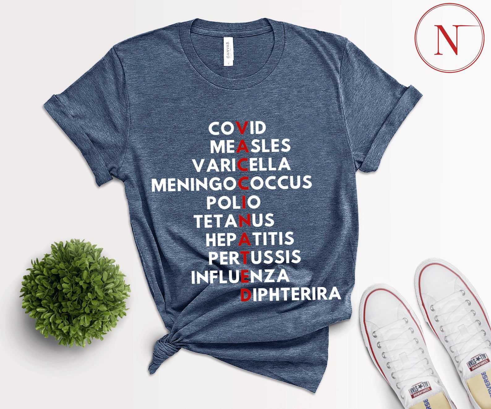 Covid Measles Varicella Meningococcus T-Shirt, 2021 Vaccination Shirt