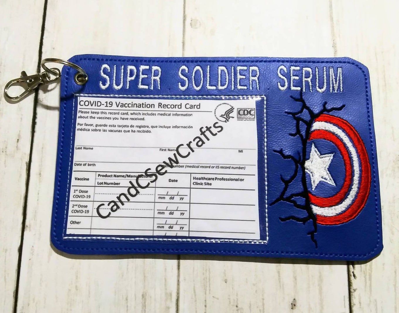 Captain America-inspired Vaccination Card Holder