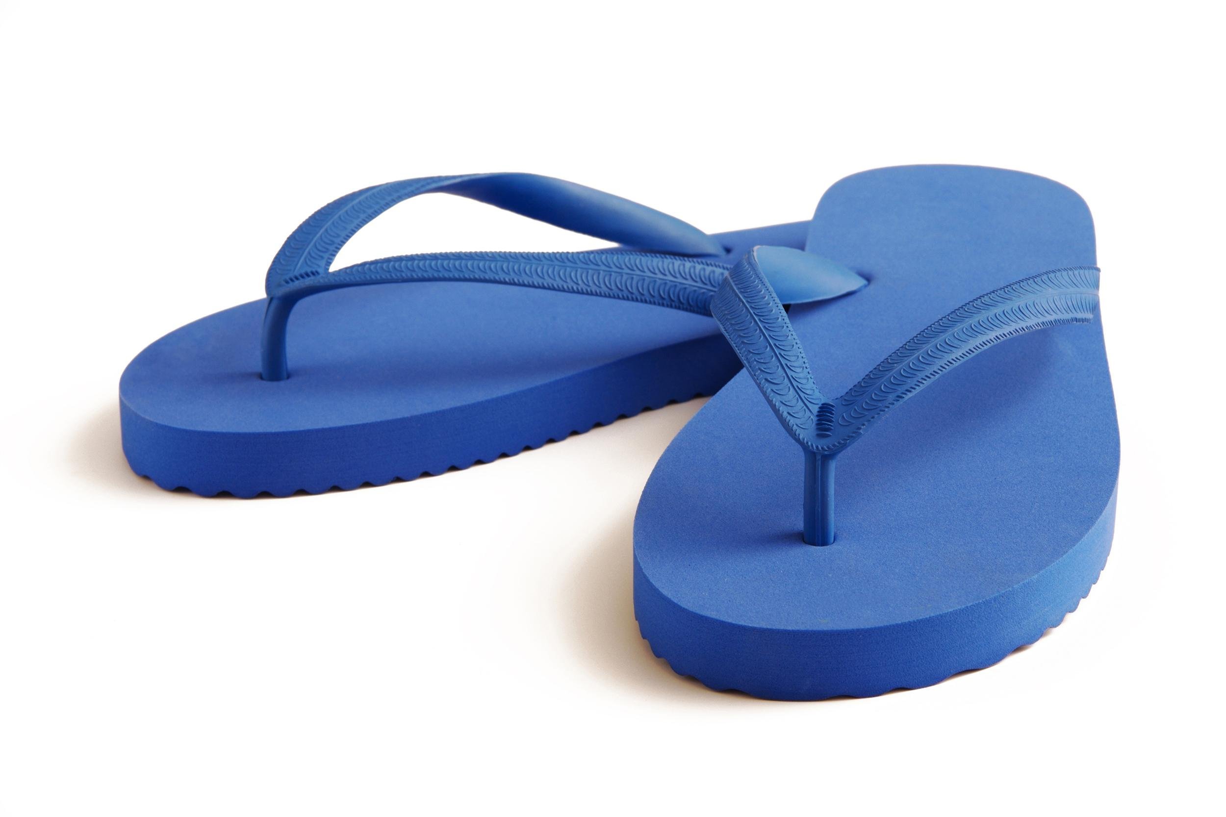 blue flip flops