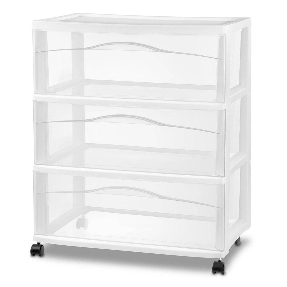 3 Drawer Wide Cart White - Room Essentials