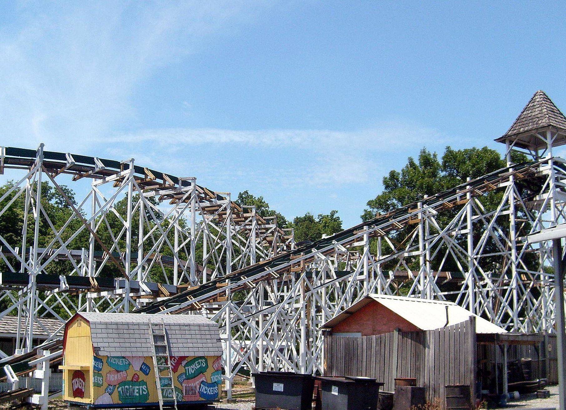 The World's Oldest Wooden Roller Coaster, Leap-The-Dips, at Lakemont Park.