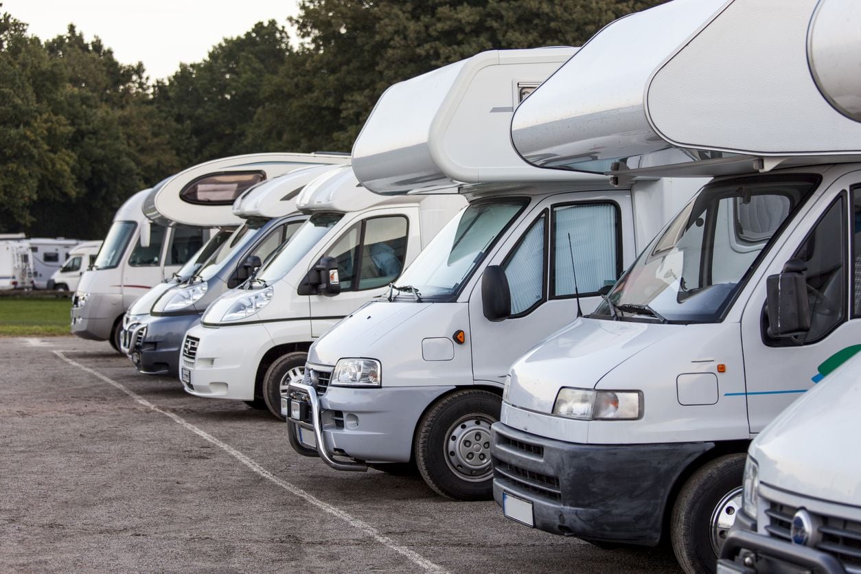 Line of RVs