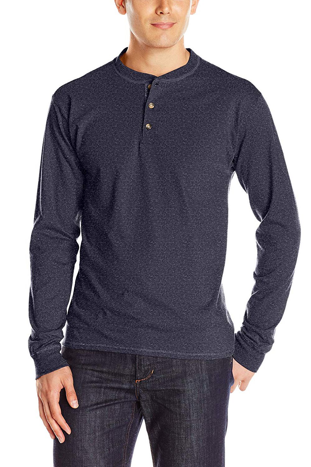 Hanes Men's Long Sleeve Beefy Henley Shirt