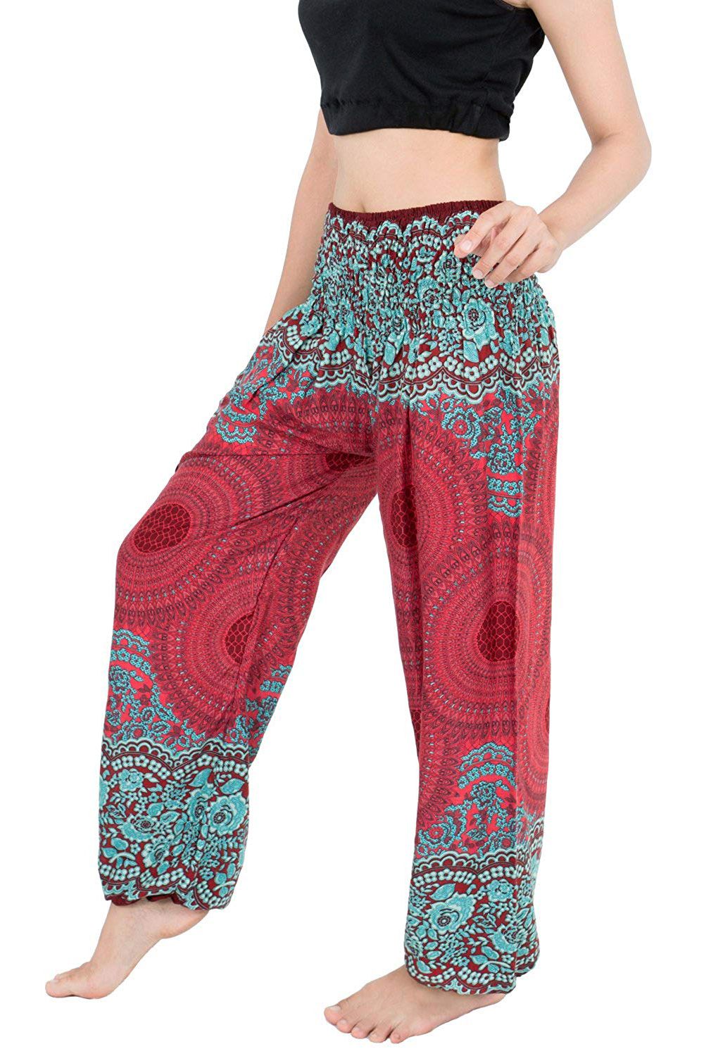 Banjamath Women's Smocked-Waist Harem Pants