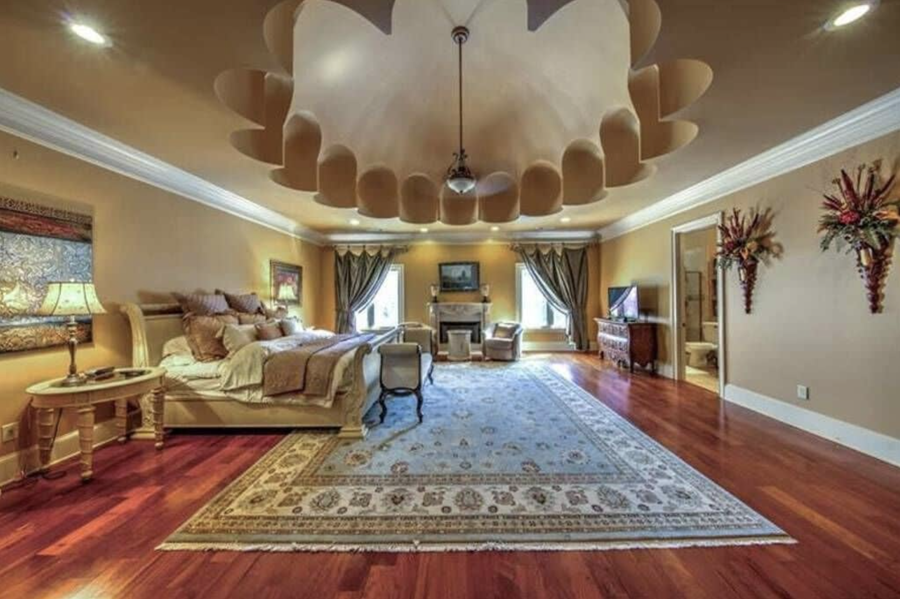 High Vaulted Ceilings of Main Bedroom, Dream Mansion 10 BR + Pool/Hot Tub, Sandy Springs, Georgia