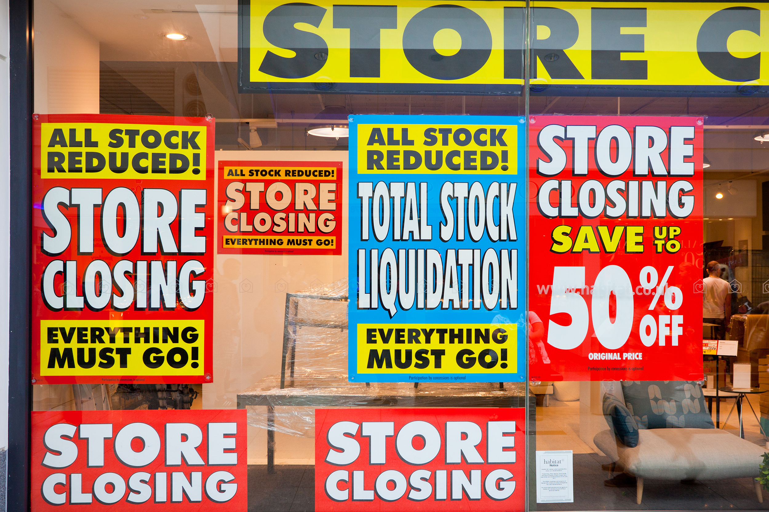 Store Closing signs