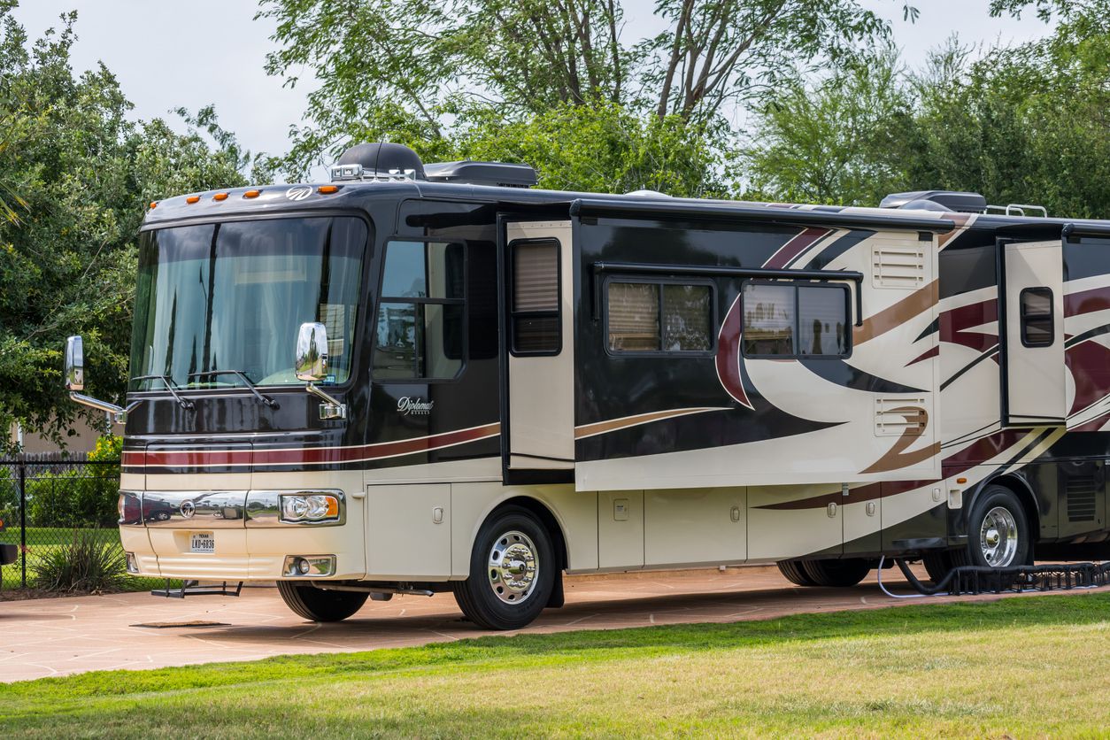 Class A RV Motorhome with Slide Out Living Room Extension