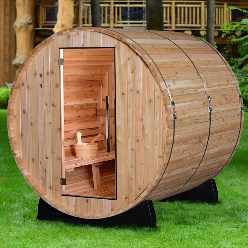 Almost Heaven Pinnacle Cedar 4-Person Electric Barrel Sauna