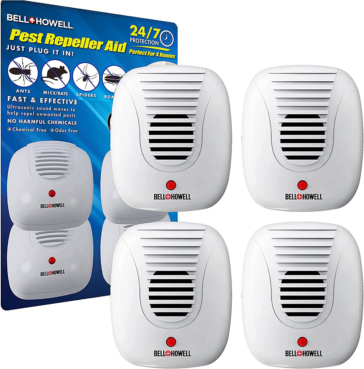 Bell + Howell Ultrasonic Pest Repeller Home Kit Pack of 4 B008653COM