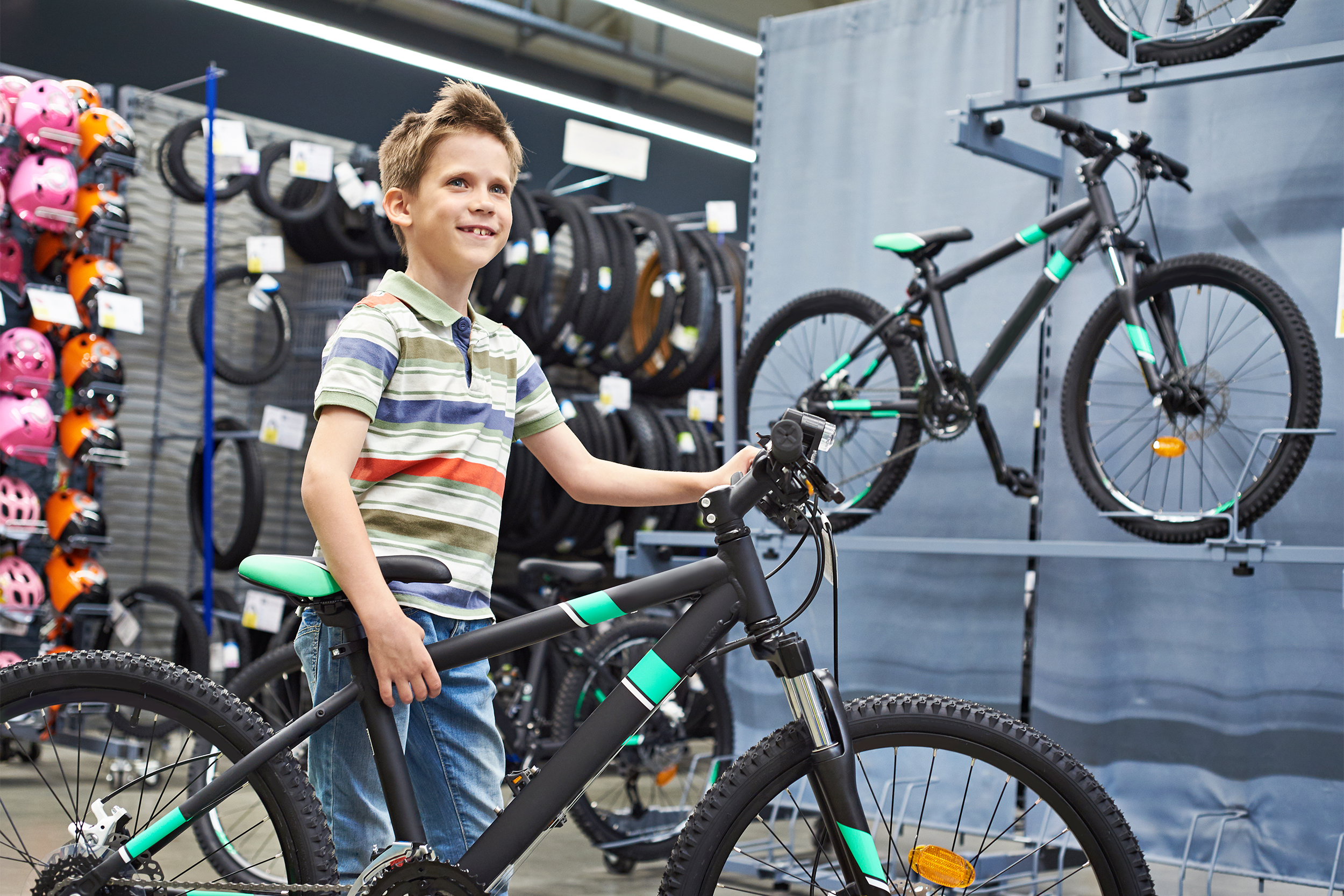 Young boy with his new bike