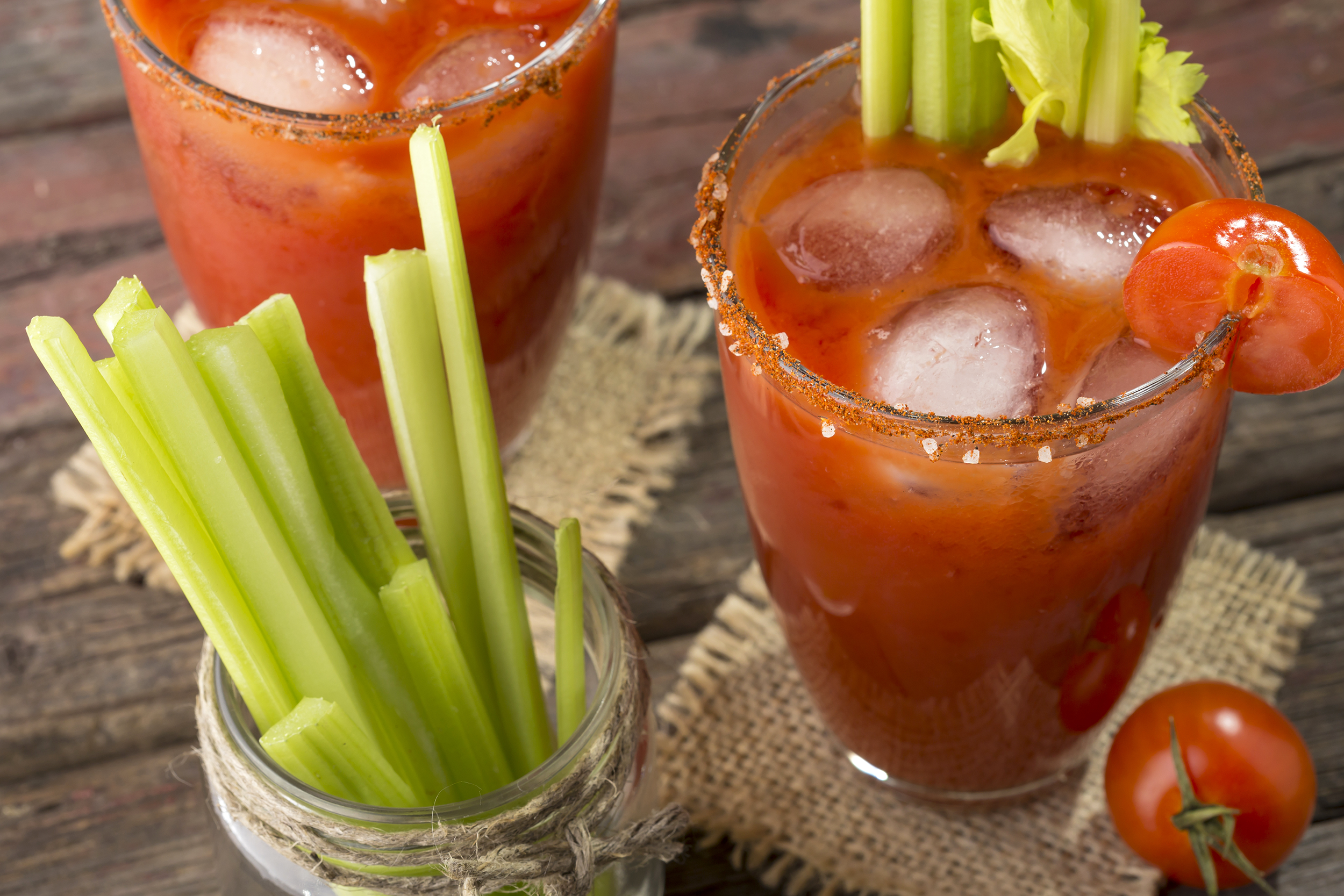 Bloody marys with celery