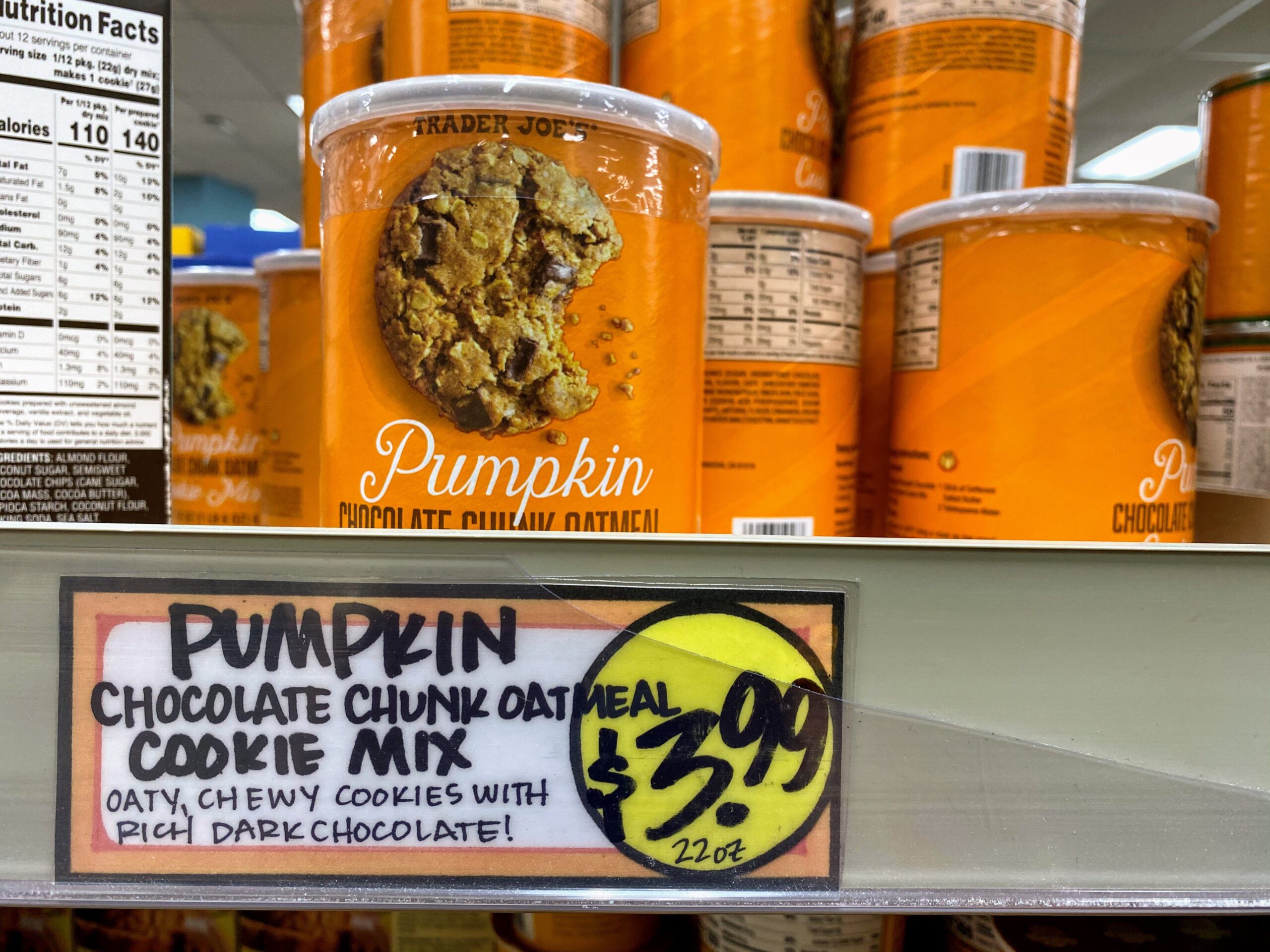 Pumpkin Chocolate Chunk Oatmeal Cookie Mix