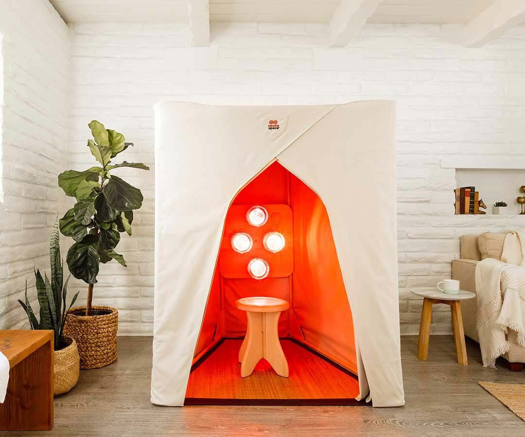 Luminati Infrared Sauna tent inside a house