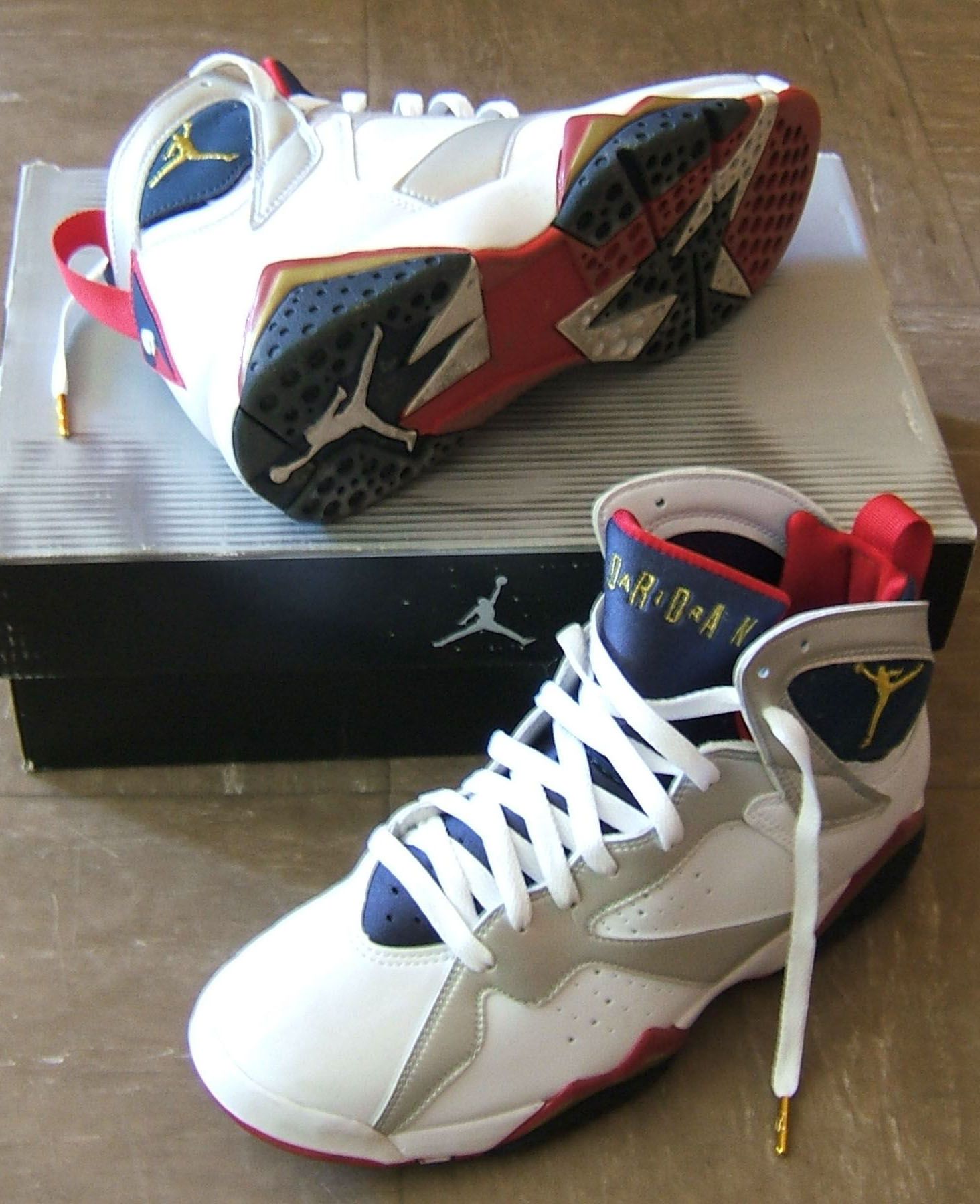 Air Jordan VII sneakers specially released for 1992 Barcelona Olympics.