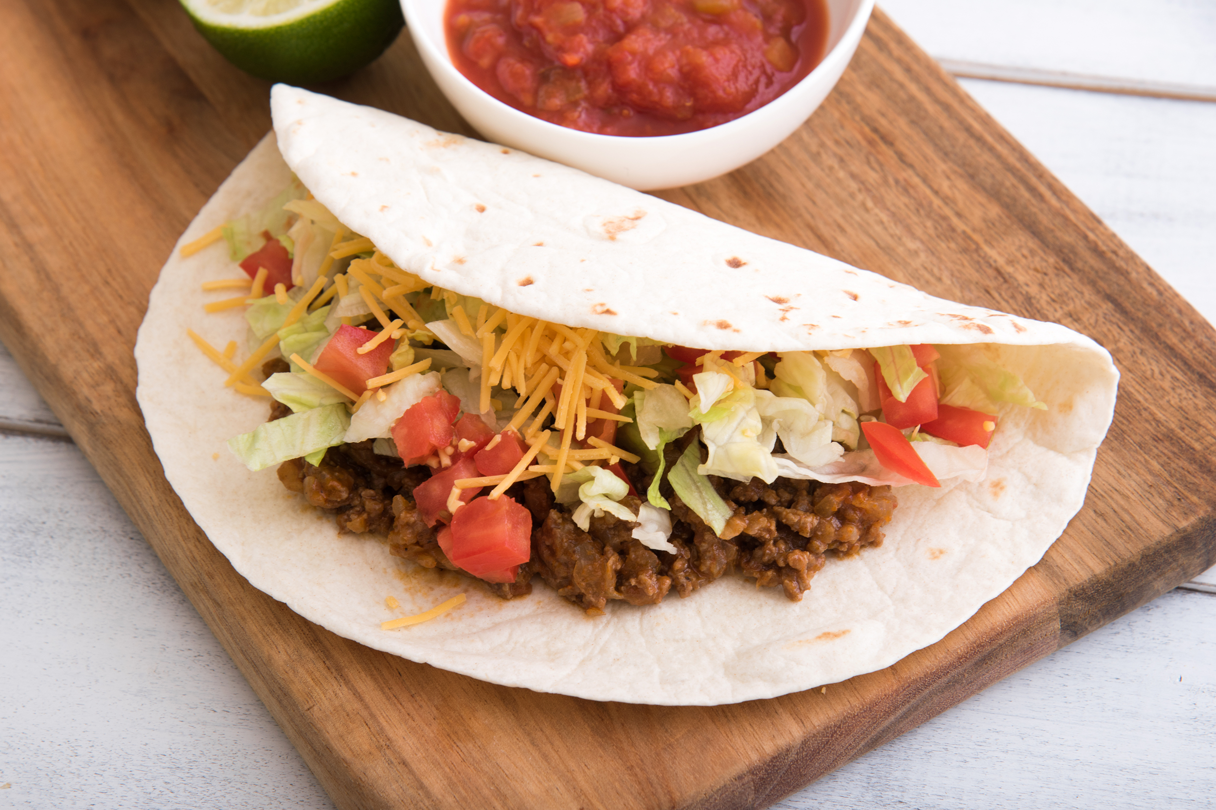 Soft beef taco