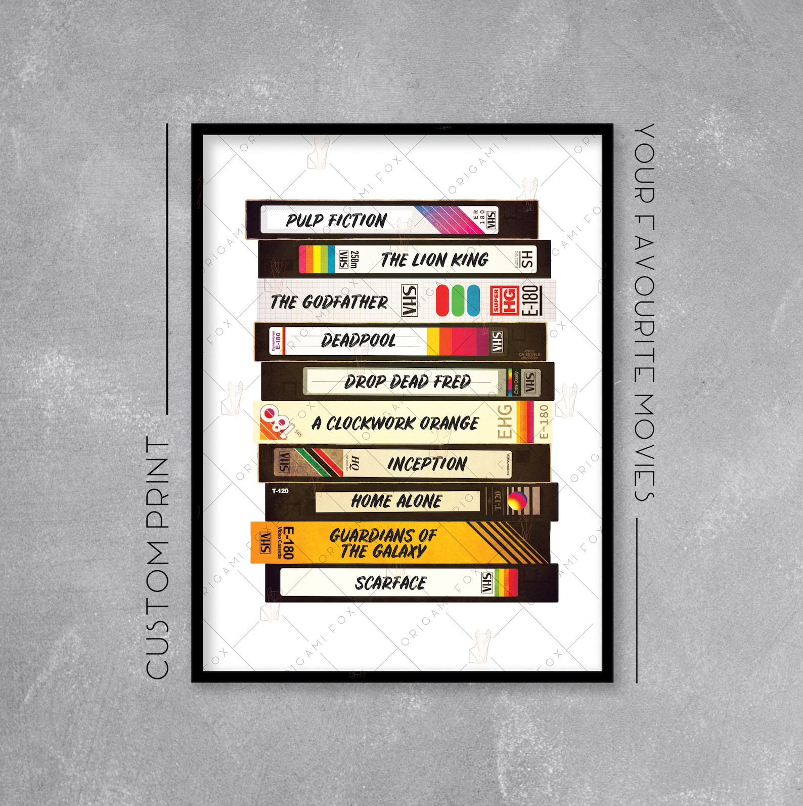 Personalised Retro Video Tape Print
