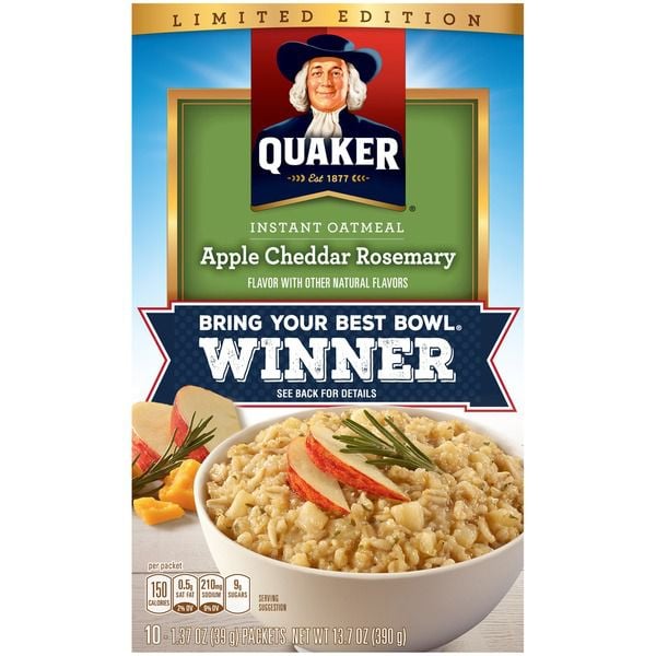 Apple Cheddar Rosemary Quaker Oatmeal