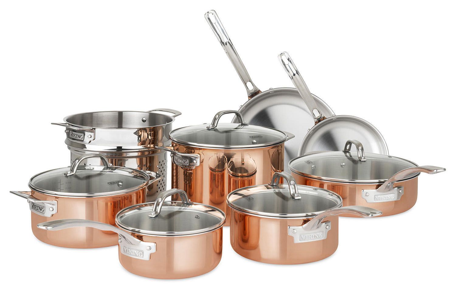 Viking 13-Piece Tri-Ply Copper Cookware Set